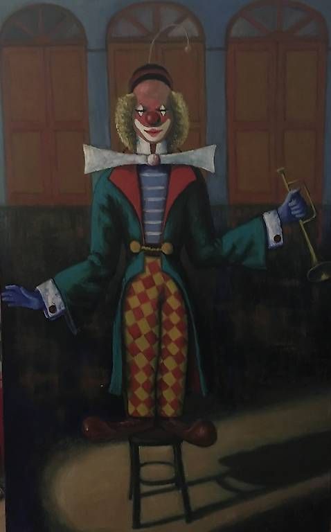 Gemälde: Der Clown. Ölgemälde – Gebraucht aus Hausen am Albis von WalterWood