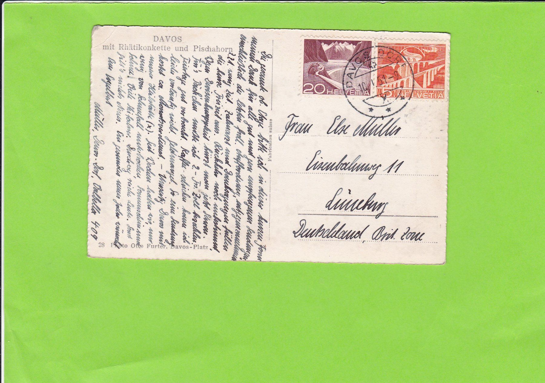 Cartoline postali: Davos mit Rhätikonkette – Usato da St. Peterzell venduto da neckertal 1