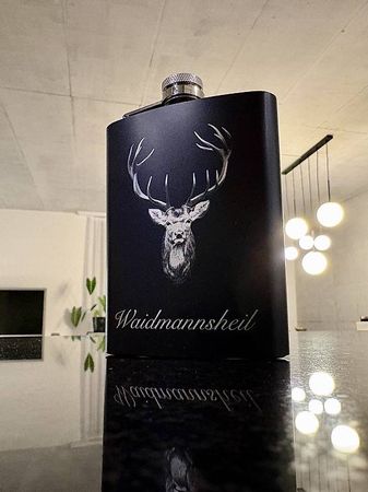 Rothirsch Flachmann Waidmannsheil