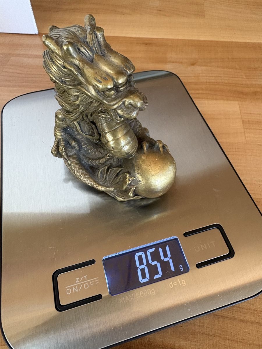 Tutte le decorazioni: Figur Drachen mit Kugel / Bronze oder Messing – Usato da Rümlang venduto da euqinom16 5