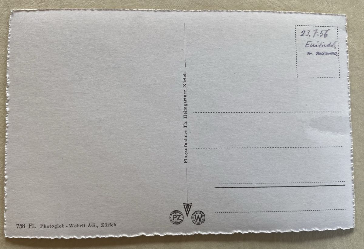 Cartoline postali: AK Einsiedeln mit Sihlsee & Glarneralpen – Usato da Utzigen venduto da Lasagne99 1
