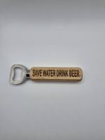 Flaschenöffner mit Lasergravur „SAVEWATER DRINK BEER“