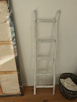 Rustikale Deko Holzleiter weiss - Vintage / Shabby Chic