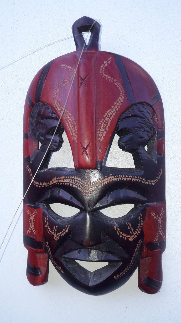 Internationale Kunst: 2Afrikansche Holzmasken aus  Südafrika Stammesgeschenk. – Neu (gemäss Beschreibung) aus Eschenbach LU von neg_zw6v 2