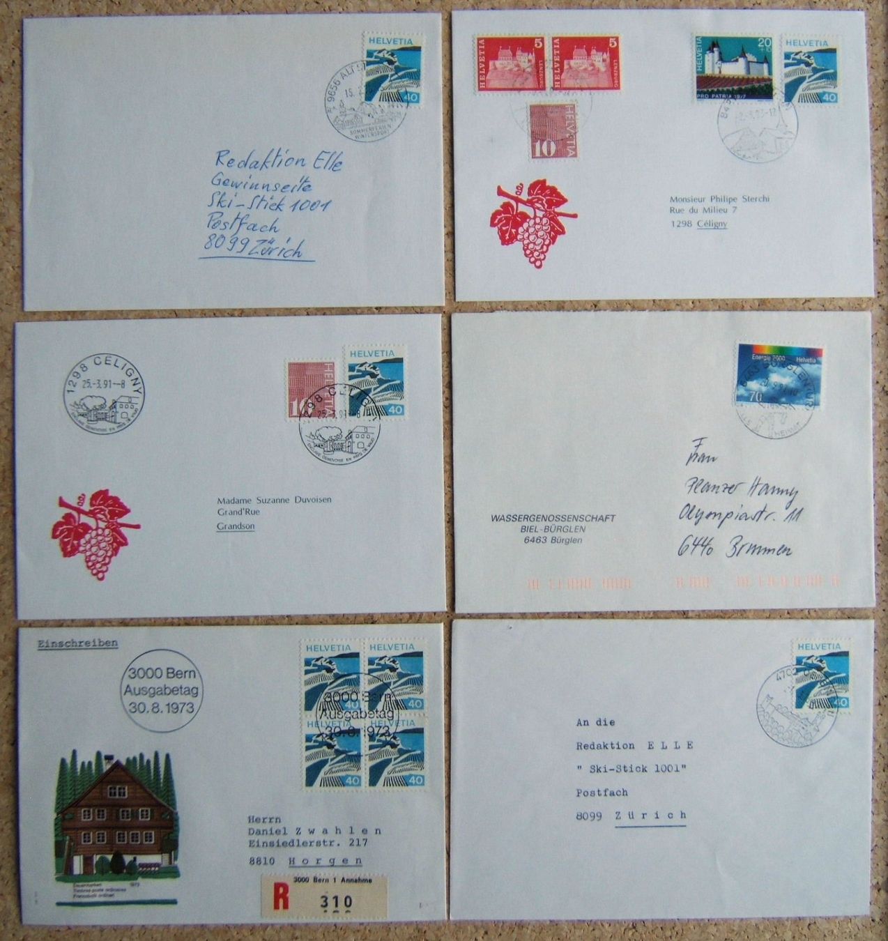 Alle Briefmarken: SCHWEIZ LOT BRIEFE (A) – Gebraucht aus Brunnen von Nonne04 2