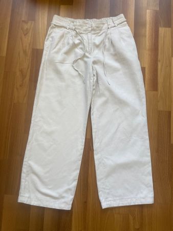 Damen Stoffhose weit geschnitten beige guter Zustand