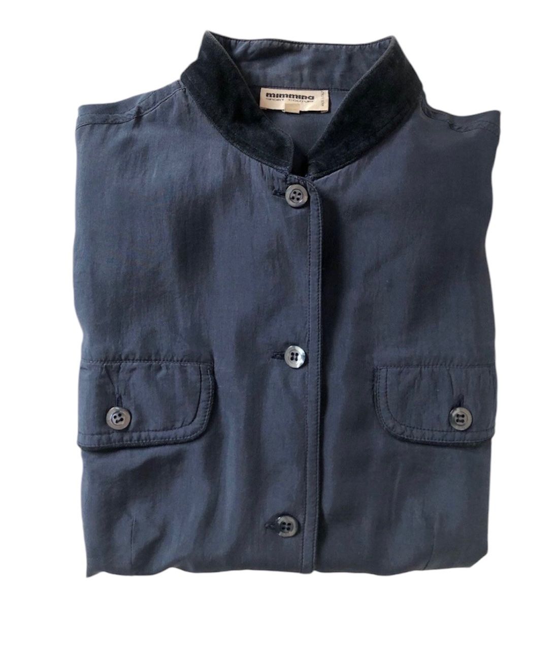 Camicette: Blouse en soie bleu marine – Usato da Dotzigen venduto da SecondHandGems 5