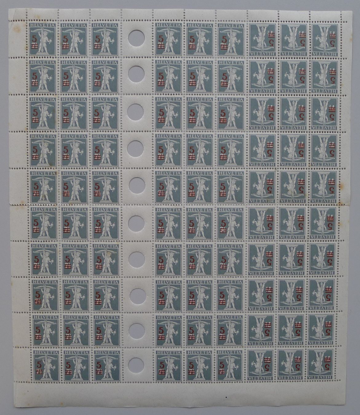 Tutti i francobolli: 1921, OS15 kompletter Bogen postfrisch **. Kat: 700.- – Usato da Sursee venduto da Luzernerraute