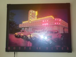 Bild mit LED-Beleuchtung,  Route 66 Diner