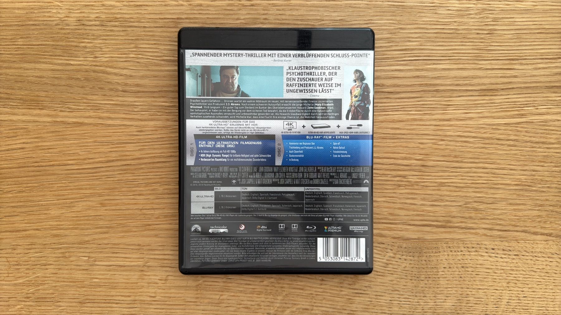Tutti i DVDs: 10 Cloverfield Lane - 4K UHD Blu-Ray – Usato da Wallisellen venduto da Art_Vendorlay 1