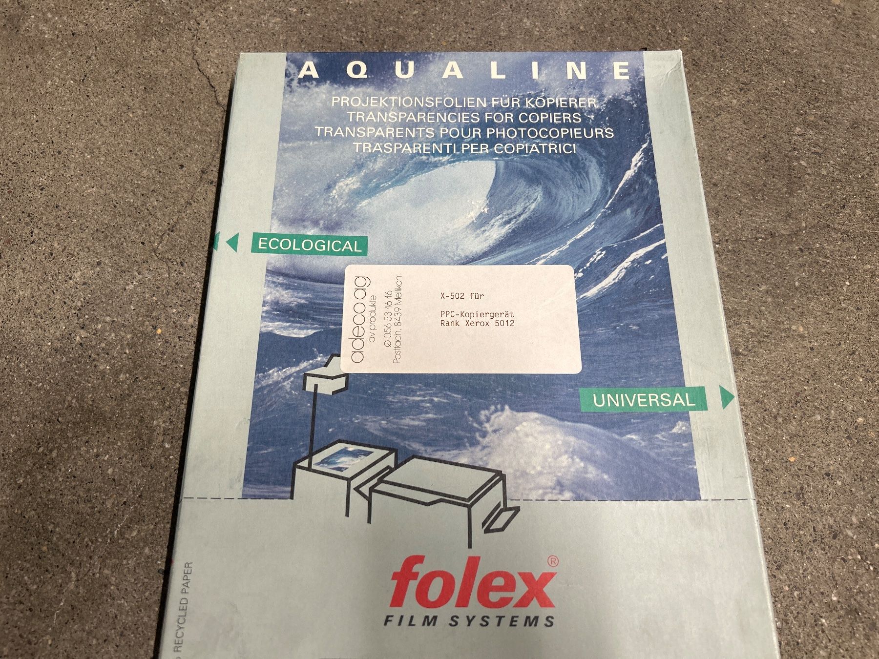 Transparents: Folex Kopierfolien X-502 transparent NEU – Neuf avec emballage d'origine à Regensdorf par Spyke55