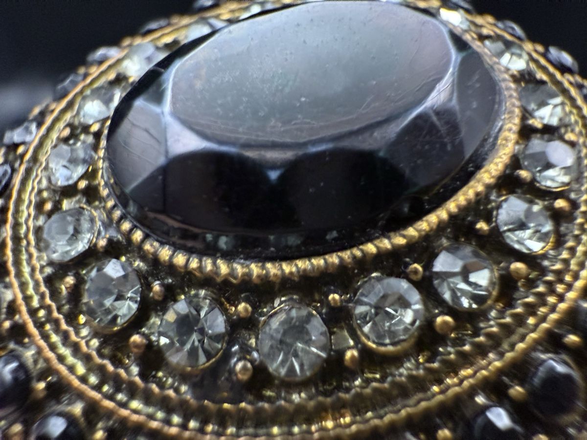 Ringe: Vintage Kristalle Schwarzer Cocktailring Elastische Größe – Gebraucht aus Lamone von LaCantinaMagica 5