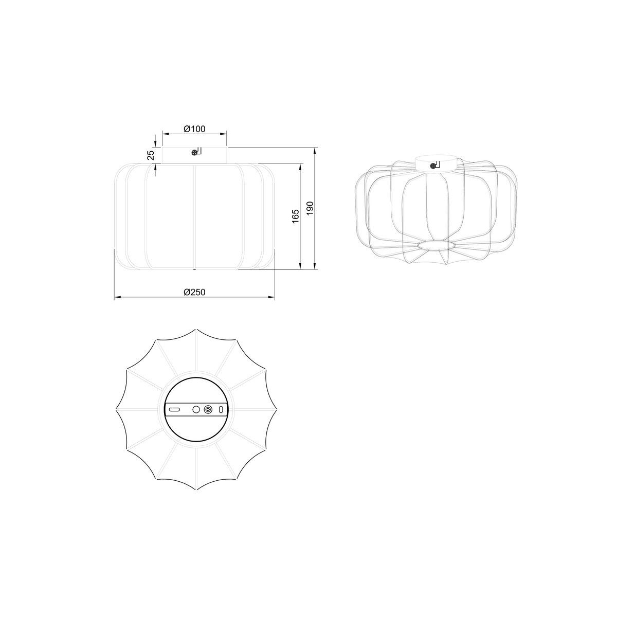 Lampadari & plafoniere: Deckenleuchte, Stoffschirm, 25 cm Ø – Nuovo (secondo la descrizione) da Kreuzlingen venduto da Smart-Light 5