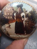 Dose mit Bild Frau "Gruss aus dem Egerland" alt