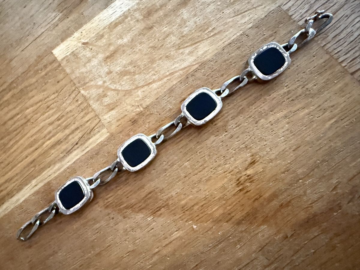 Bracelets: Armband 800 Silber Onyx Silber Kette – D'occasion à Goldach par Messerguru