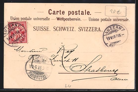 Cartoline postali: Lithographie Vitznau, Flora Alpina, 1897 – Usato da Berlin venduto da bartko-reher 1