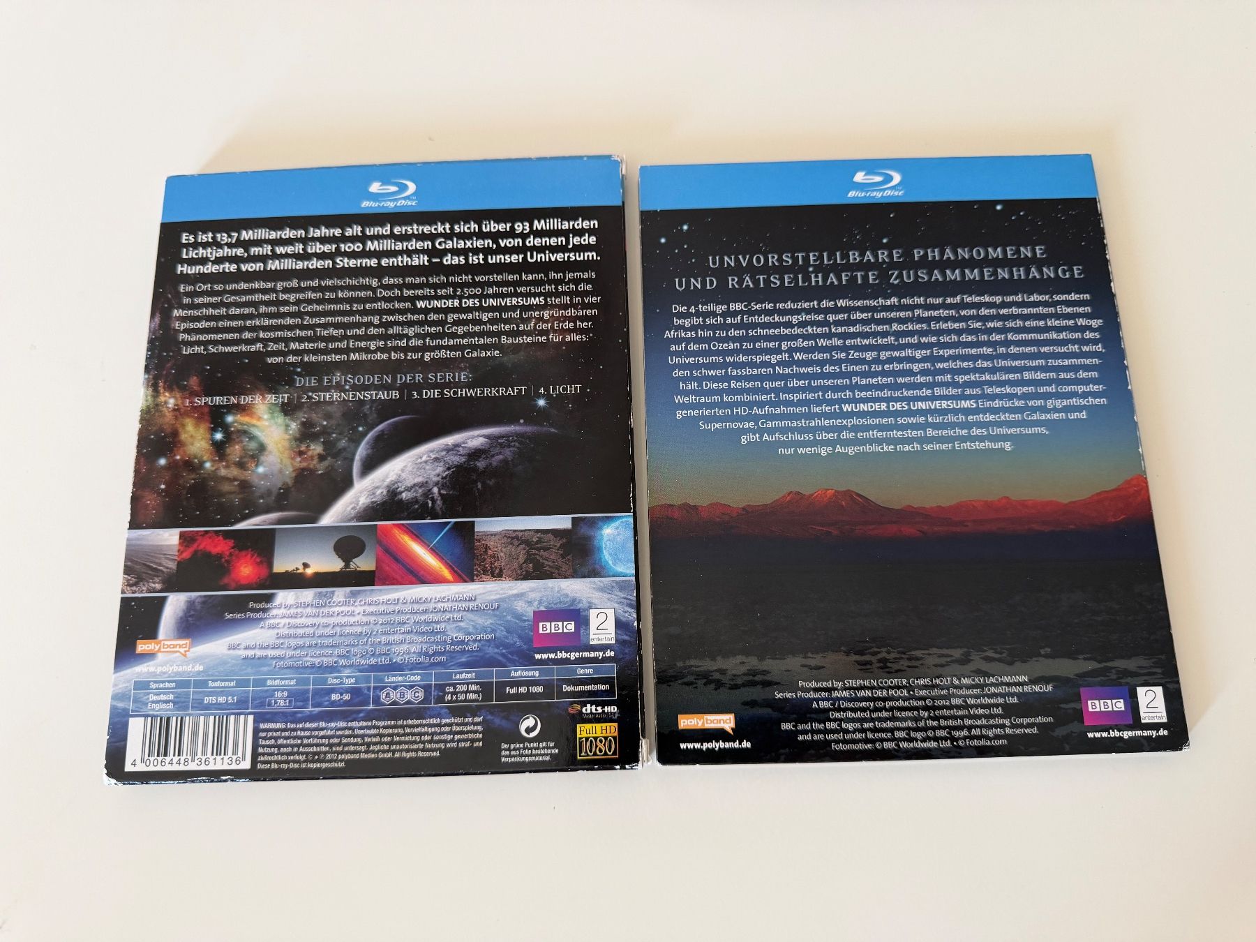 Tutti i DVDs: Wunder des Universums - BBC Blu-ray – Usato da Altstätten SG venduto da sheamus 1