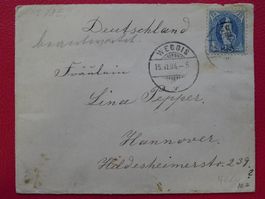 1904, 73E auf Brief von WEGGIS nach HANNOVER (DE)