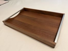 Serviertablett BREKA Edles Design aus Nussbaumholz 