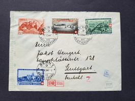 1944, Pro Patria ganzer Satz auf Brief nach Stuttgart