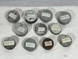 11 alte Münzdosen, Konvolut, Vintage Aufbewahrung