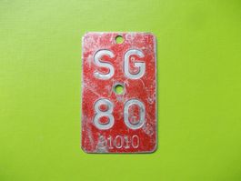 Velonummer / Fahrradnummer SG 80