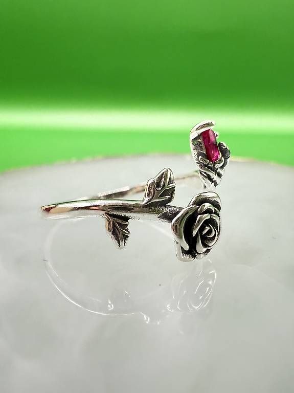 Anelli: Silberring mit Rose und Herz – Usato da Thalwil venduto da han_2b8c 1