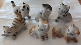 Katzenfiguren - 6 Stück