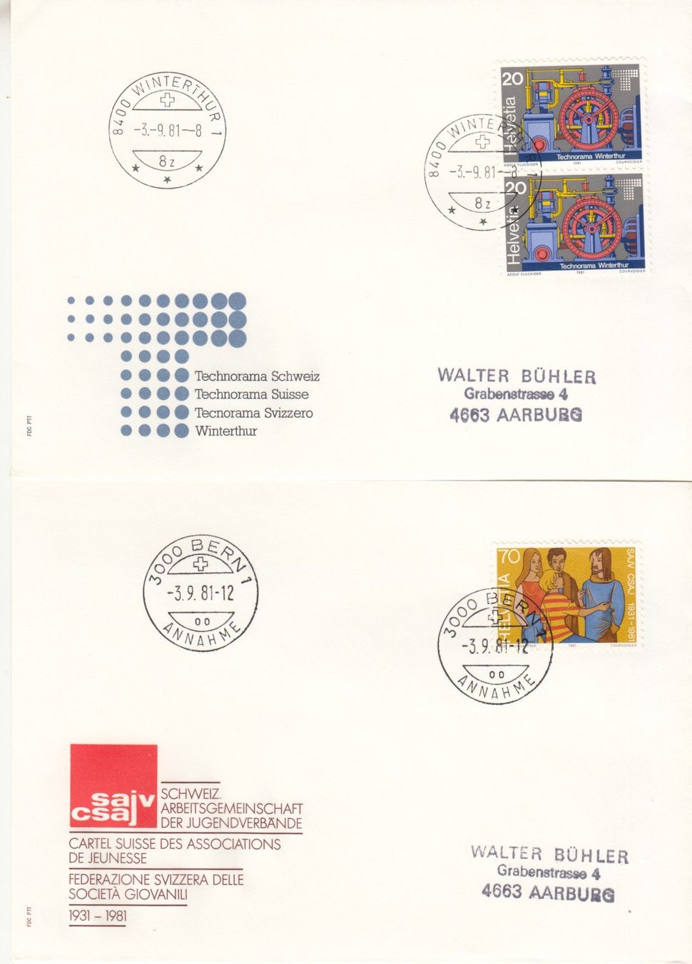 Tutti i francobolli: SBK 656 - 659 FDC Ortsstempel – Usato da Bürglen TG venduto da StampGraf 1