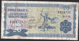 Burundi 20 Francs 1973