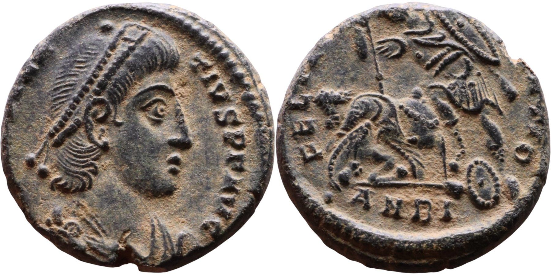 Tutti le monete: CONSTANTIUS II bronze nummus (337-361 AD) – Usato da La Sarraz venduto da classicworldcoins