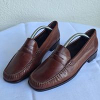 Walder Leder Loafer Mokassins Braun Gr. 40 Vintage