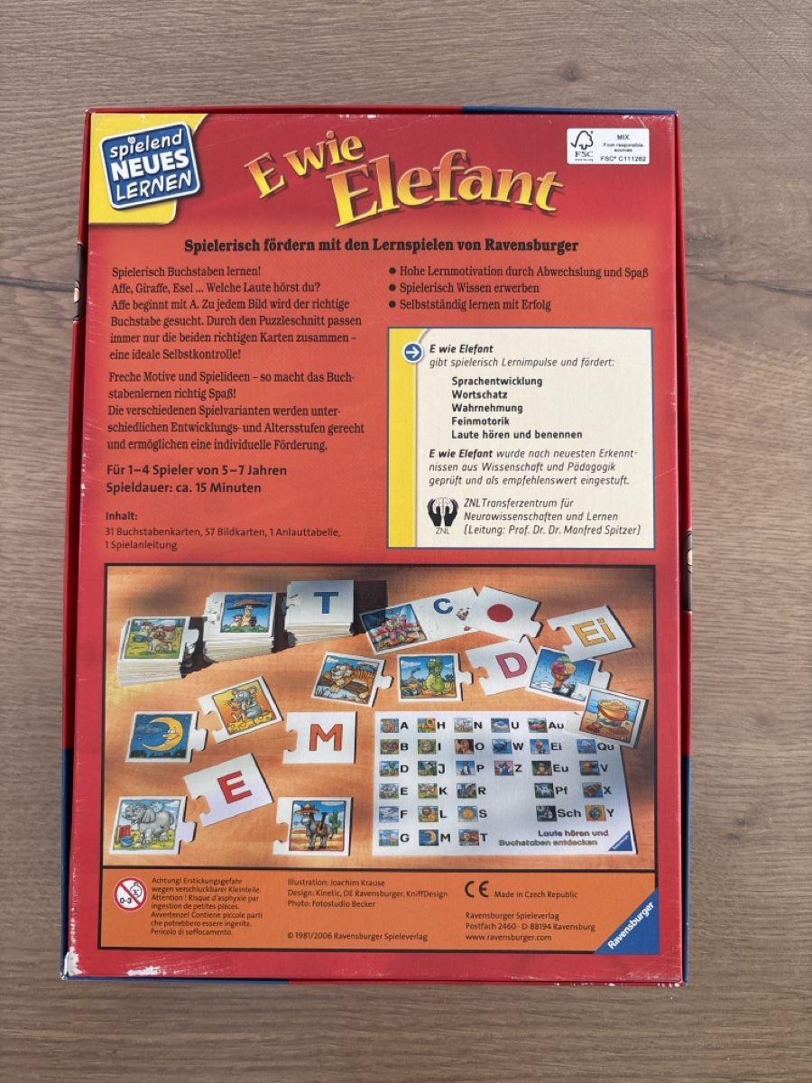 Ravensburger Giochi: Ravensburger E wie Elefant - Lernspiel, Buchstaben entdecken – Usato da Niederwil AG venduto da pat_l6fn 1
