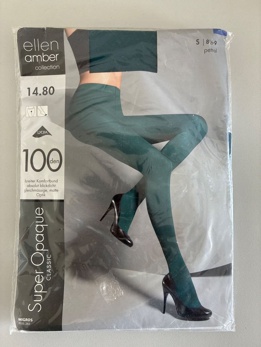 Ellen Amber Calze & Collant: Blickdichte Strumpfhose, Petrol, in Grösse S, 100 den – Nuovo e nell'imballaggio originale da Eggenwil venduto da mic_b5l2