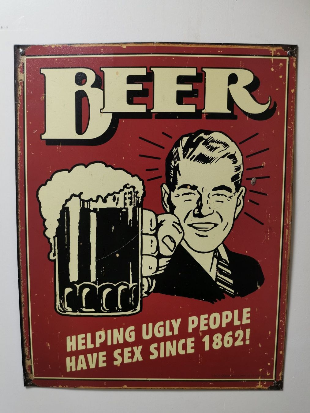 Schilder: Blechschild Beer helping ugly people... – Gebraucht aus Koppigen von mic_v7ms