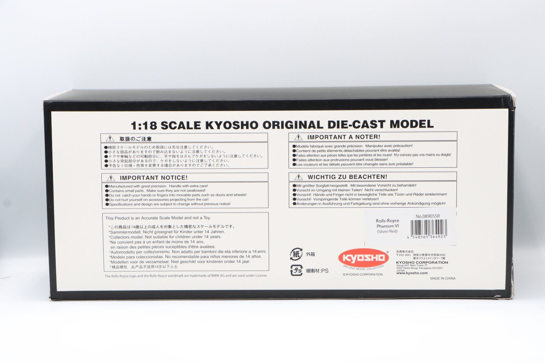Rolls Royce Modellautos: Rolls Royce Phantom VI EWB 1968 1:18 Kyosho – Neu und originalverpackt aus Bühl b.Aarberg von modelldiecast 1