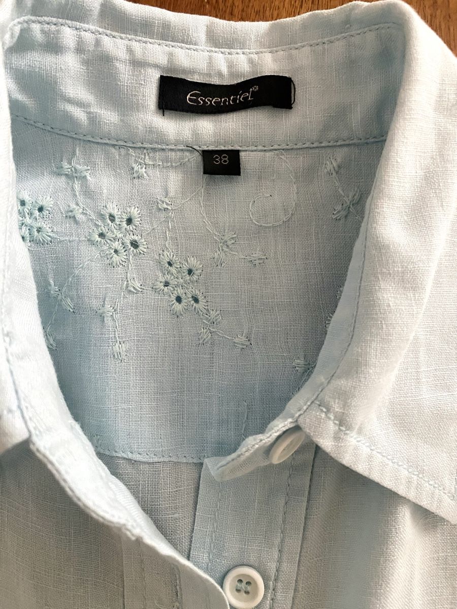 Essentiel Antwerp Kleider: Essentiel Antwerpen Hemdkleid, Gr. 38, hellblau, Leinen – Gebraucht aus Jona von Flamingoo 2