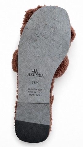 Hermès Scarpe da donna: Hermès Oran, Lammfell braun, Groesse 38.5  – Usato da Herrliberg venduto da erstmeinsdanndeins 2