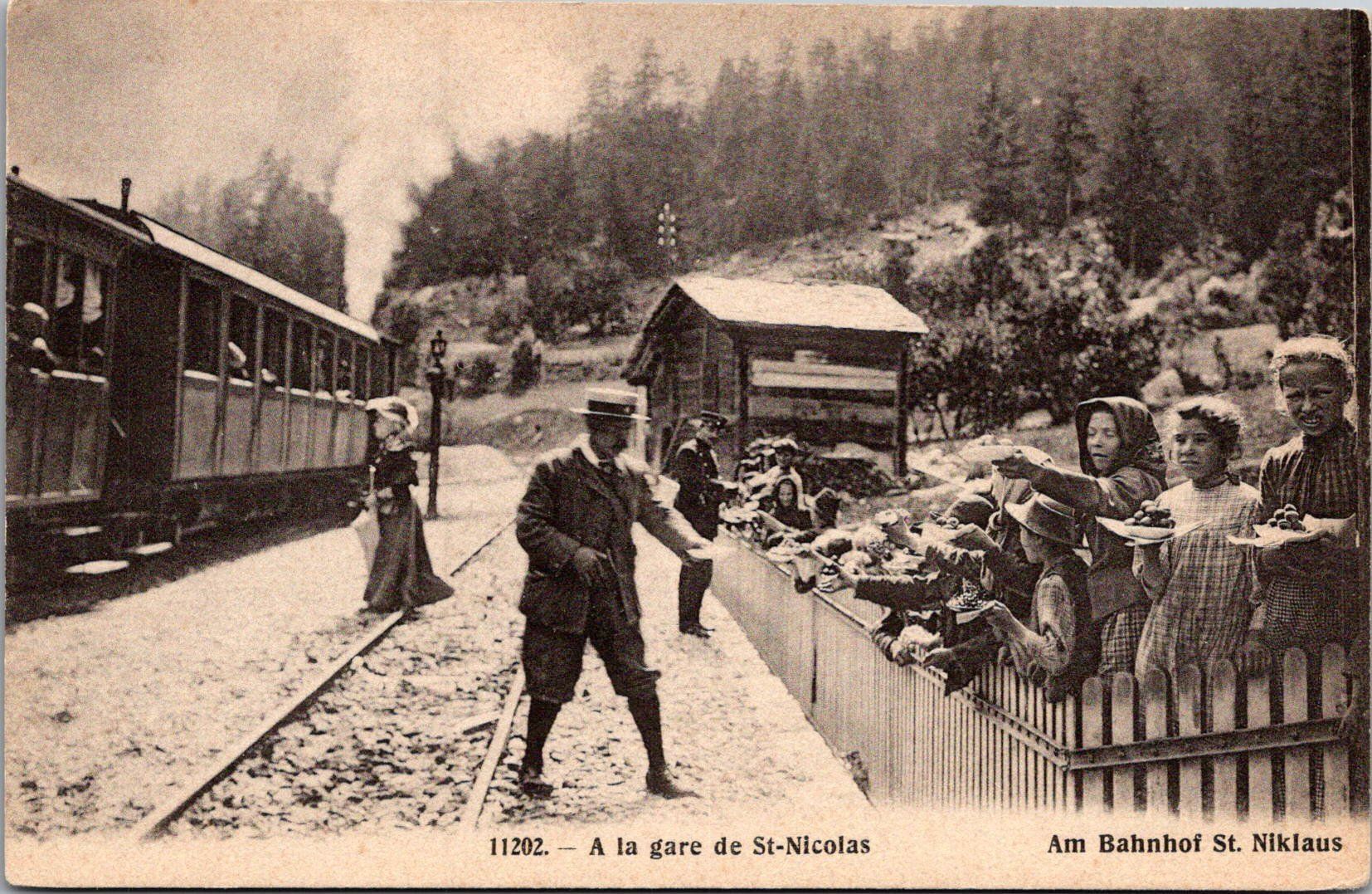 Cartoline postali: Train, Gare, Bahn, Bahnhof à St. Nicolas – Usato da Solothurn venduto da insolothurn