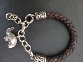 Lederarmband mit Silberkette PREISREDUKTION