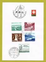 Bundesfeiermarken 1954, Satz auf Bögli mit Sonderstempel