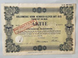 Adlerwerke Aktie 1929