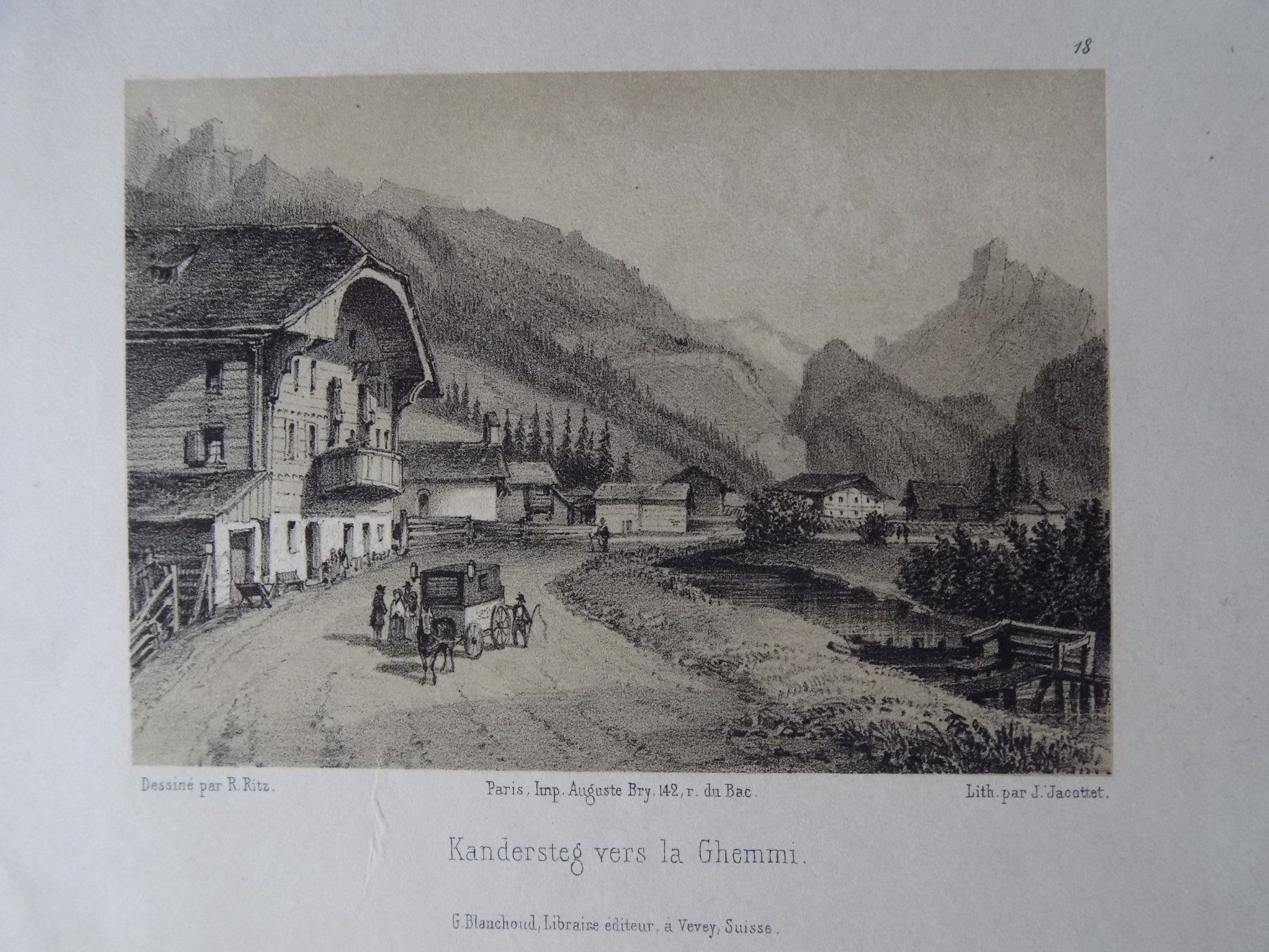 Incisioni: Kandersteg vers la Gemmi – Usato da Risch venduto da Antikfee 1