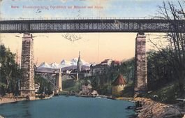 Bern Eisenbahnbrücke Münster und Alpen (BE)