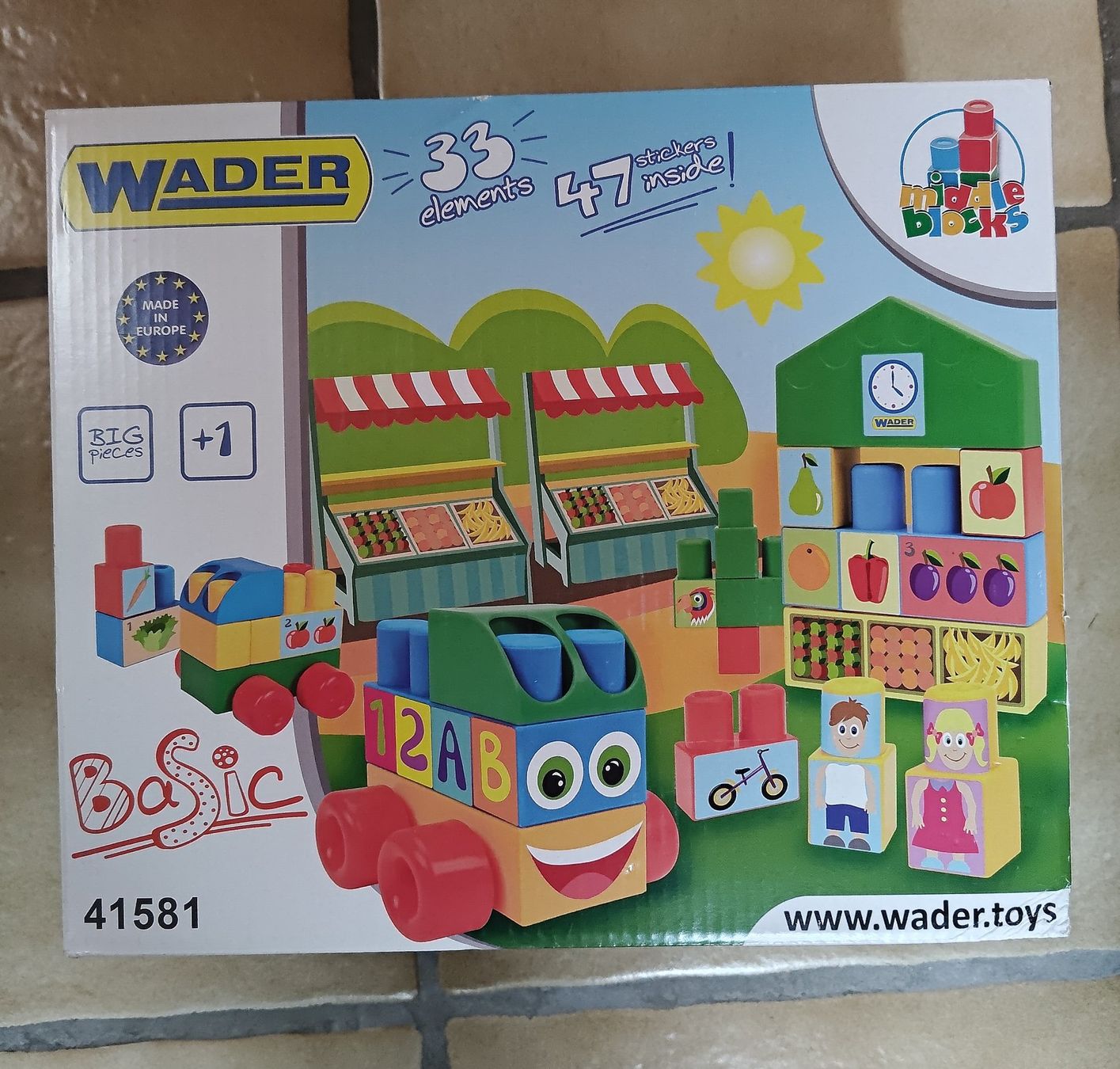 Giocattoli: Wader Basic 41581, Middle Blocks, neuwertig, komplett! – Nuovo e nell'imballaggio originale da Laupersdorf venduto da ela_uatb
