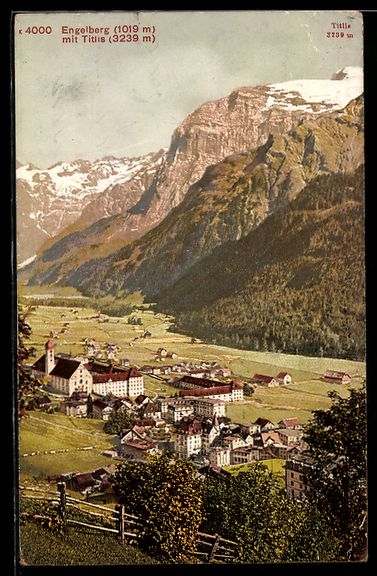 Ansichtskarten: AK Engelberg, Ortspartie mit dem Titlis – Gebraucht aus Berlin von bartko-reher