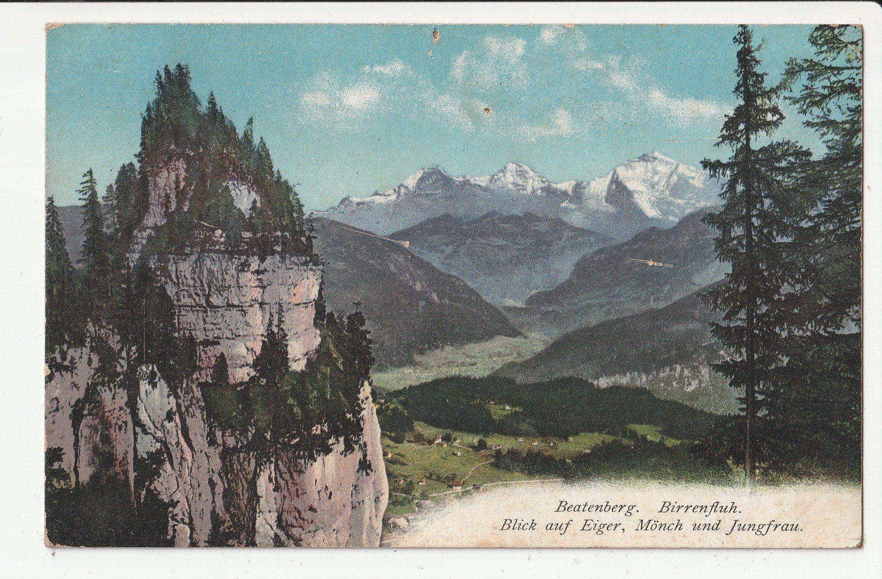 Cartoline postali: Beatenberg Birrenfluh Eiger Mönch Jungfrau – Usato da Rheineck venduto da rhynegg
