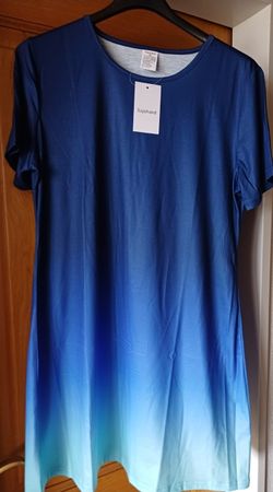 Sommerkleid Gr. XL mit Ombré-Farbverlauf, 90cm Länge
