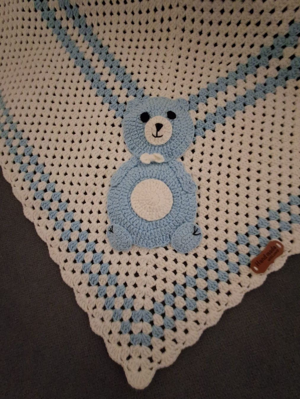 Coperte: Gehäkelte Babydecke Bär hellblau weiss – Nuovo e nell'imballaggio originale da Grafstal venduto da sel_yil