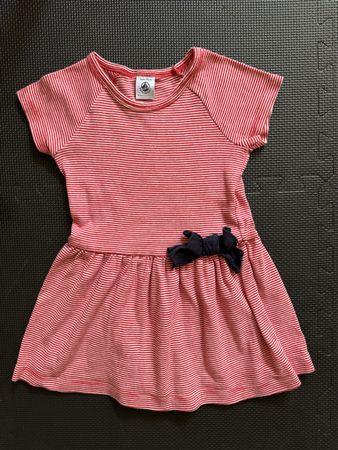 Petit Bateau Kleid 3A/96 Streifen Schleife wie neu